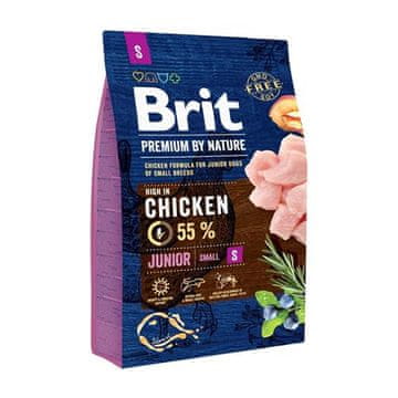 Brit Premium By Nature Junior S majhen piščanec 3 kg
