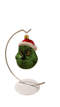 Eli Ročno izdelan steklen okrasek za božično drevo - Grinch v bleščicah