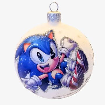 Eli Božični okrasek iz steklene decoupage kroglice Sonic the Hedgehog