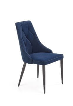 Temno moder stol FABRO W133 prešit, žamet, oblazinjen, eleganten