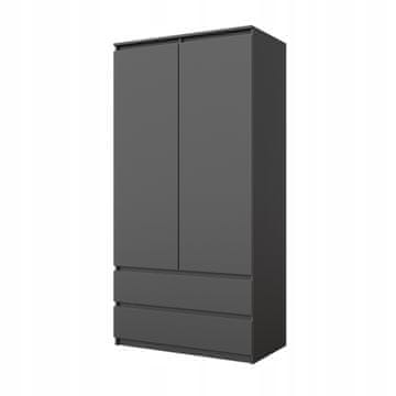OMARA 90 cm JOELLE ANTRACIT 2 VRATA 2 PREDALA 3 POLICE