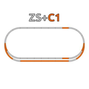 ROCO Geoline Sklop tirnic C1 (vzporedni del) s podstavkom - 61152