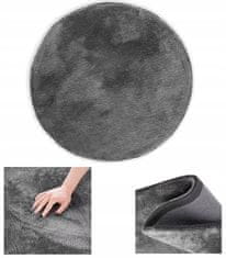AmeliaHome Okrogla preproga Morko 80 cm temno siva mehka dekorativna moderna za