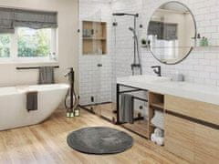 AmeliaHome Okrogla preproga Morko 80 cm temno siva mehka dekorativna moderna za