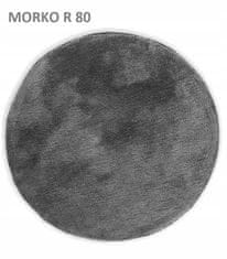 AmeliaHome Okrogla preproga Morko 80 cm temno siva mehka dekorativna moderna za
