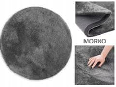AmeliaHome Okrogla preproga Morko 80 cm temno siva mehka dekorativna moderna za
