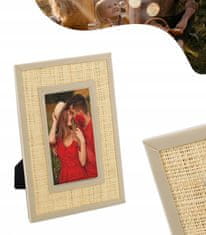 AmeliaHome Okvir za fotografije 19 x 24, pletena boemska dekoracija, nastavljiv