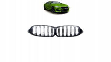 BMW 8 G15 F92 G14 G16 Maska z dvojnimi rebri, sijajno črna