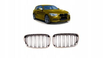 BMW 1 F20 F21 Maska dvojna rebra kromirana in črna