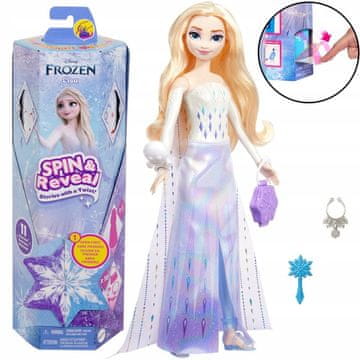 Mattel Disneyjeva princesa Ledeno kraljestvo Spin & Reveal Elza lutka + dodatki ZA6043