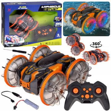 JOKOMISIADA AMPHIBIAN 2v1 kaskaderski RC avto na daljinsko upravljanje, pogoni, plovci, luči RC0735