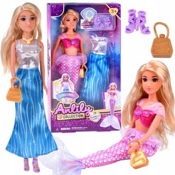 JOKOMISIADA Anlily 2-v-1 lutka princesa morska deklica + dodatki ZA5708