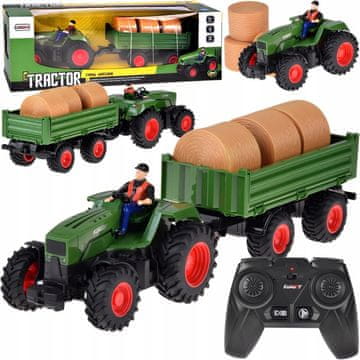 JOKOMISIADA Daljinsko voden traktor s prikolico + traktor za bale sena RC0717