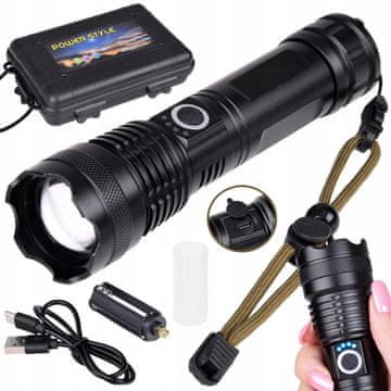 Zmogljiva LED svetilka, polnilna preko USB-ja, vodoodporna, SP0799