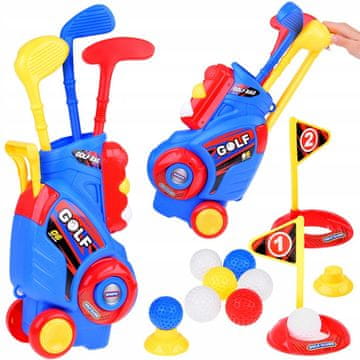 JOKOMISIADA Komplet mini golfa s palicami, žogicami in stojalom na kolesih za otroke SP0804