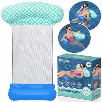 Bestway Comfort plišasti plavalni stol, vodna viseča mreža, 145x87 cm 43555