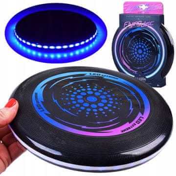 JOKOMISIADA Leteči svetleči LED NLP disk 23 cm za zabavno metanje ZA4957