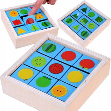 JOKOMISIADA Izobraževalne lesene kocke - Razporedi slike ZA4449