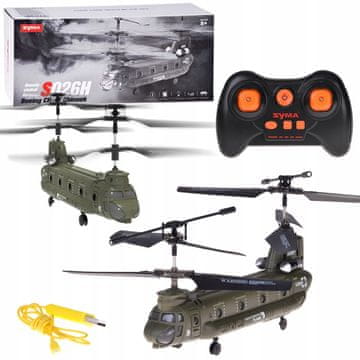 JOKOMISIADA Helikopter na daljinsko upravljanje Syma S026H Chinook z žiroskopsko stabilizacijo RC0714