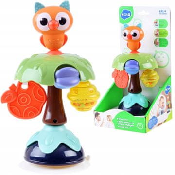HOLA Čarobna ropotuljica s prisesalno igračo za otroški stolček OWL ZA3085