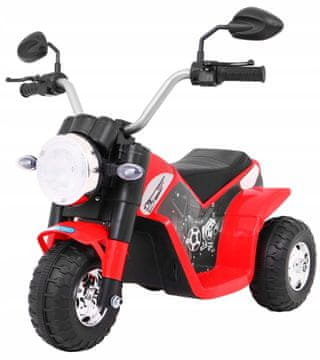 RAMIZ MiniBike baterijski motor za otroke rdeče barve + zvoki + LED luči