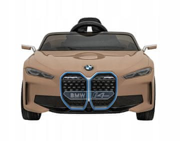 RAMIZ Otroški avtomobilček BMW i4 na baterije z zlatim varnostnim gumbom STOP
