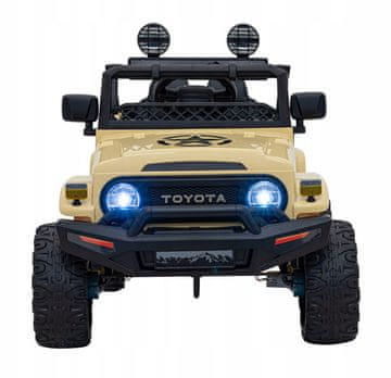 RAMIZ Toyota FJ Cruiser za otroke bež + daljinski upravljalnik + 4x4 pogon + avdio LED + EVA