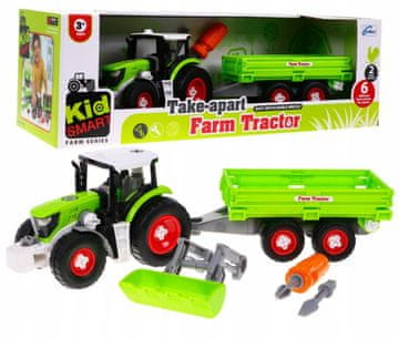 RAMIZ Razstavljen traktor s prikolico za otroke 3+ Izvijač + Izvijač z vijaki