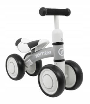 RAMIZ Opis otroškega poganjalnik PettyTrike First, bele barve, 4-kolesni