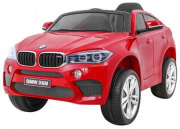 RAMIZ Električni otroški avtomobilček BMW X6M, rdeč SUV + vrata na daljinsko upravljanje