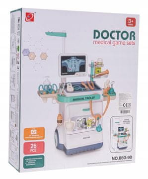Zdravniški komplet z EKG + dodatki modre barve
