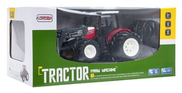 Traktor + buldožer na daljinsko upravljanje 1:24 rdeča