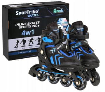 SporTrike Komplet rolerjev 4 v 1 za otroke, velikost 34-38, moder