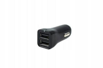 Avtomobilski polnilnik 12-24V 2xUSB 2.4A črne barve tip 1