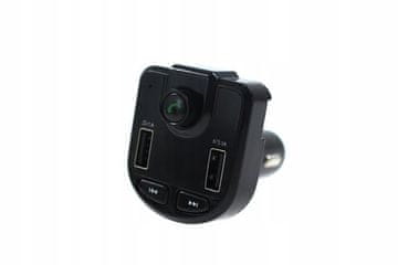 Bluetooth FM oddajnik 12-24V 2xUSB 3.1A voltmeter