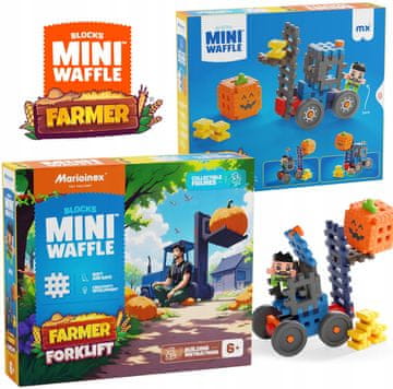 MARIOINEX mini kocke WAFFLE FARMER - Viličar z bučo, 50 kosov