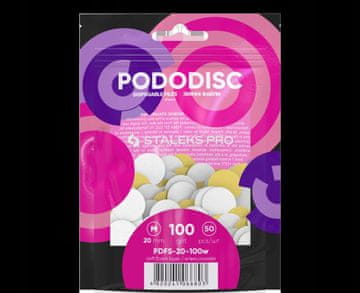 STALEKS Pododisc prekrivni premazi, beli, mehka podlaga M, granulacija 100, 50 kosov