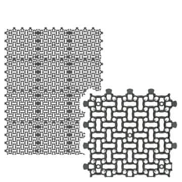 12-delna mreža za trato, 50 x 50 cm, 3 m², mreža za trato, satasta mreža, iz gramoza, črna