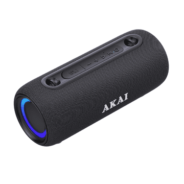 Akai BT zvočnik ABTSW-40 15W RMS Bluetooth 5.3 IPX5 TWS USB črne barve