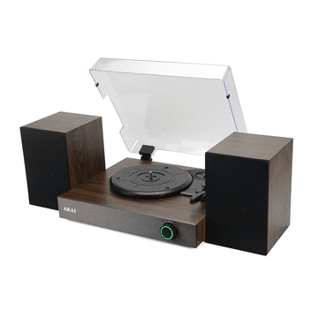 Akai Gramofon ATT-200SP, 2×10 W RMS, Bluetooth 5.4, vhod/izhod RCA, črne barve