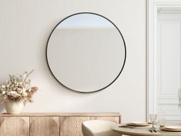 Okroglo ogledalo v črnem okvirju, 70 cm
