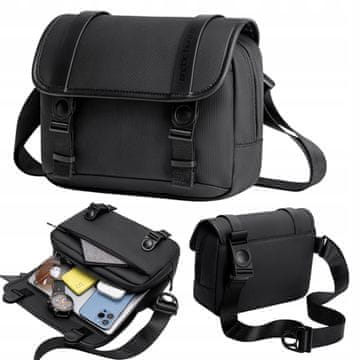 Črna torba za čez ramo, urbana, vodoodporna, elegantna, za 10,2-palčni tablični računalnik, 5,8 l, K00568Black