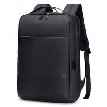 Črn mestni nahrbtnik, poslovni, vodoodporen, 8,5 l, za 15,6-palčni prenosnik, eleganten in praktičen. B00574 Črna