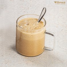 Wilmax | kozarci za čaj in kavo z ročajem | komplet 6 kosov | 100 ml | kozarci za tople in hladne napitke | skodelice za kavo | kozarci za kuhano vino | kozarci za sok | kozarci za vodo |
