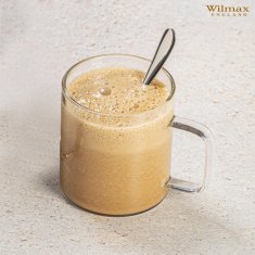 Wilmax | kozarci za čaj in kavo z ročajem | komplet 6 kosov | 100 ml | kozarci za tople in hladne napitke | skodelice za kavo | kozarci za kuhano vino | kozarci za sok | kozarci za vodo