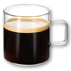 Wilmax | kozarci za čaj in kavo z ročajem | komplet 6 kosov | 100 ml | kozarci za tople in hladne napitke | skodelice za kavo | kozarci za kuhano vino | kozarci za sok | kozarci za vodo |