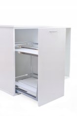 Tovorna košara 4 TMY kromirana mehko zapiranje - polni izvleček 4 mm polno dno BELA