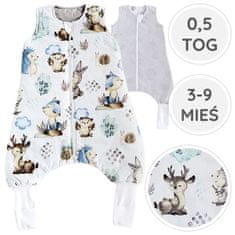 33 BabyU, Poletne spalne vreče, nogavice za noge z dvojno zadrgo 0,5 TOG 3-9 M