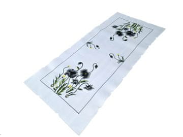 NAMIZNI TEKMOVALCI Pravokotni Beli 40/85 Saten Material VEZENE CVETJE