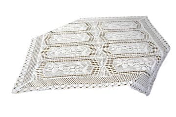 Čipkasta kvadratna prtička bela 85x85 bela kvačkana KVADRATNA BOHO